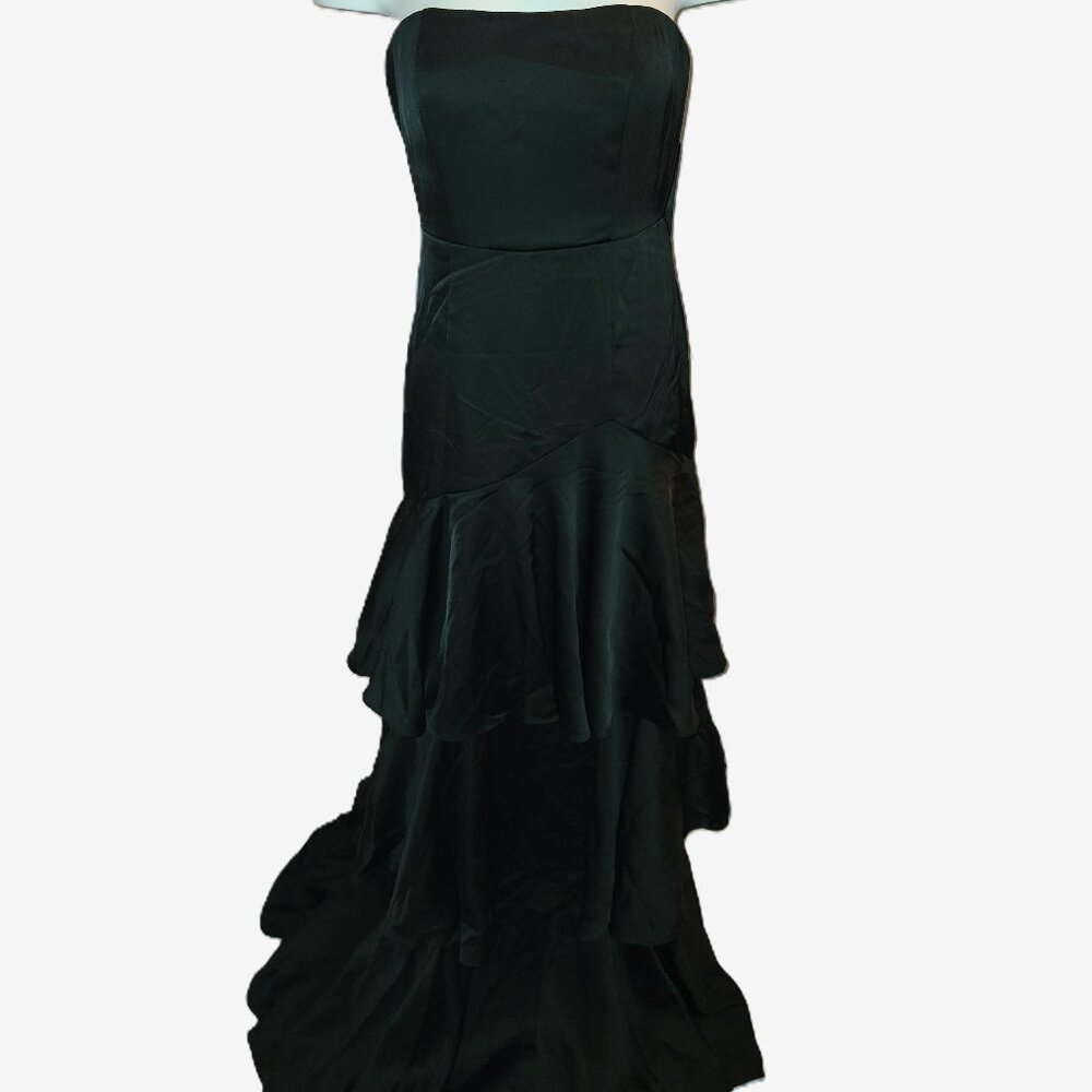 NWT Lulus Women's Size Small Black Tiered Ruffle Gown